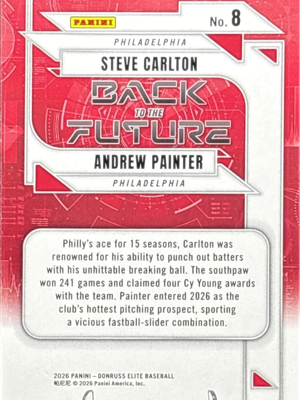 Panini Andrew Painter/Steve Carlton Back to the Future Trading Card Green Shim